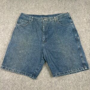 Wrangler Carpenter Shorts Mens 42 Blue Denim Utility Workwear Casual Outdoors